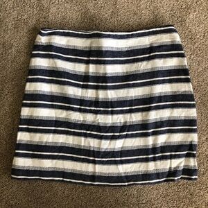 Loft navy & white mini skirt size 8
